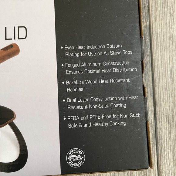 NEW NOX 1.5 Qt Sauce Pan with Lid Non Stick Coating Wooden Handle FDA Approved - Picture 2 of 10